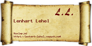 Lenhart Lehel névjegykártya